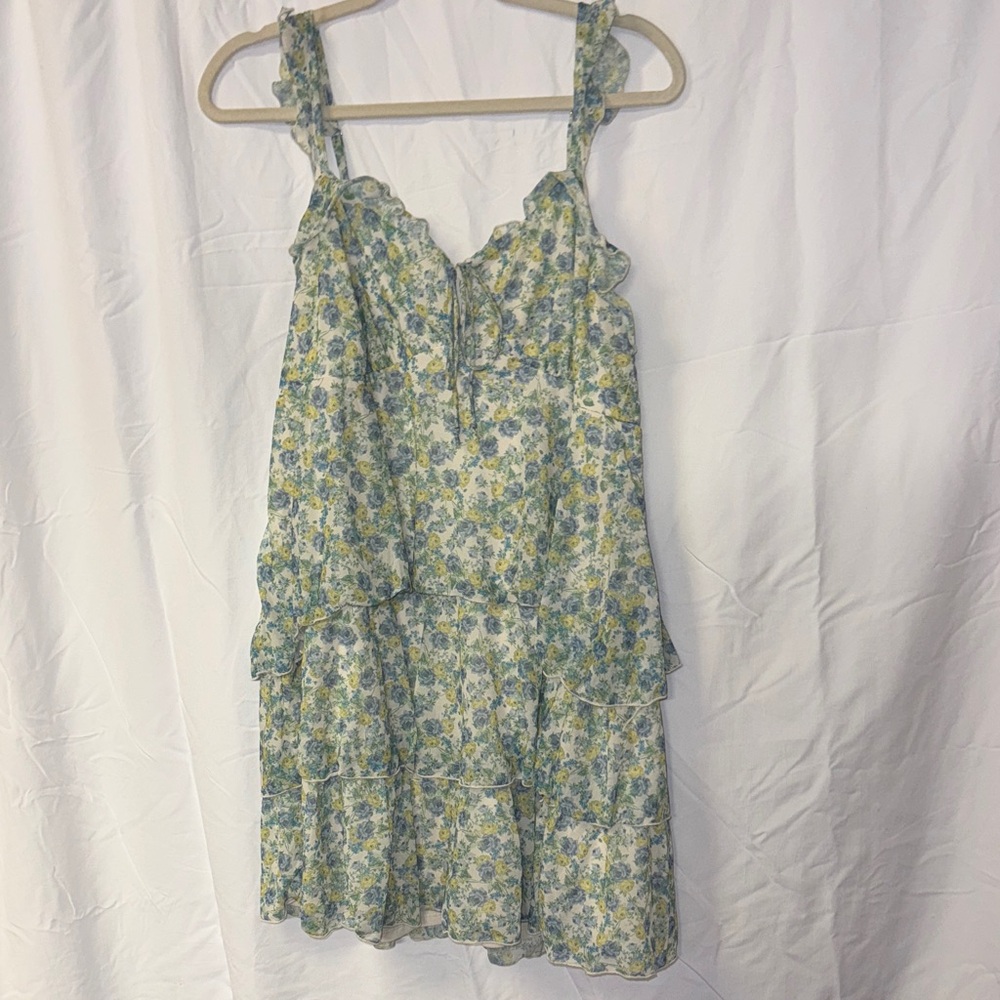 Wild Fable Floral Blue and Green Dress